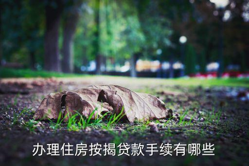 辦理住房按揭貸款手續(xù)有哪些