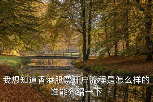 我想知道香港股票開戶流程是怎么樣的誰能介紹一下