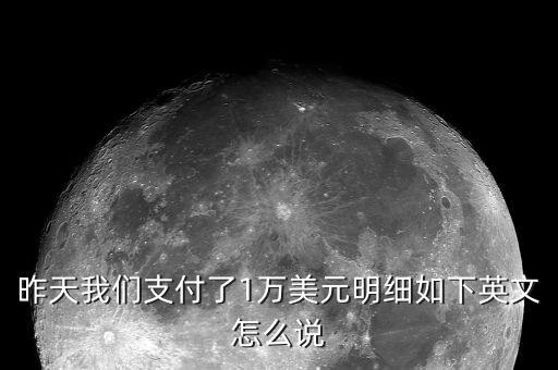 昨天我們支付了1萬美元明細如下英文怎么說