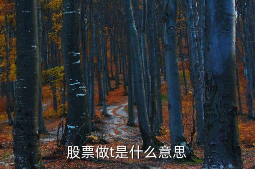 股票做t是什么意思