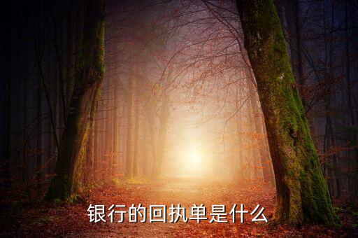 銀行的回執(zhí)單是什么