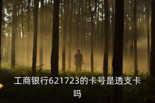 工商銀行621723的卡號(hào)是透支卡嗎