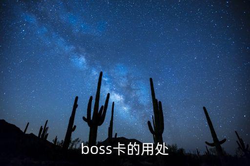 boss信用卡卡是什么，boss卡的用處