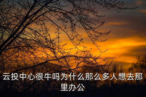 云投中心很牛嗎為什么那么多人想去那里辦公