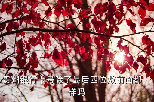 貴州銀行有什么區(qū)別，貴州銀行卡號(hào)除了最后四位數(shù)前面都一樣嗎