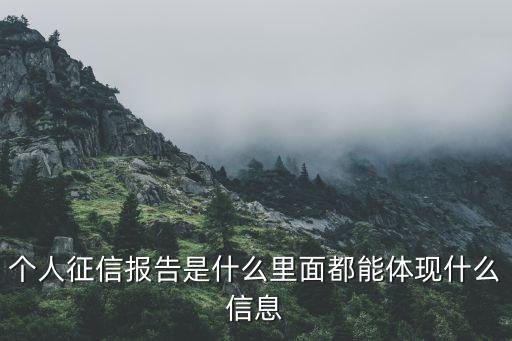 個人征信報告是什么里面都能體現(xiàn)什么信息