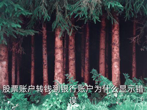 股票賬戶轉(zhuǎn)錢到銀行賬戶為什么顯示錯誤