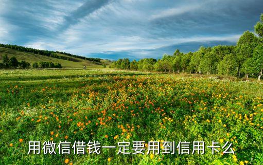 用微信借錢一定要用到信用卡么