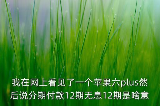 我在網(wǎng)上看見了一個蘋果六plus然后說分期付款12期無息12期是啥意
