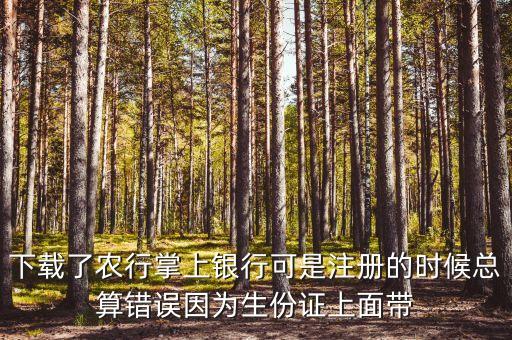 下載了農(nóng)行掌上銀行可是注冊的時候總算錯誤因為生份證上面帶