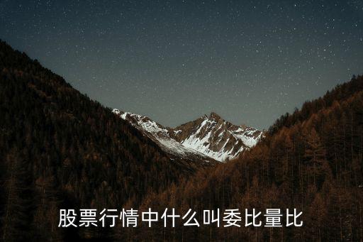 股票行情中什么叫委比量比