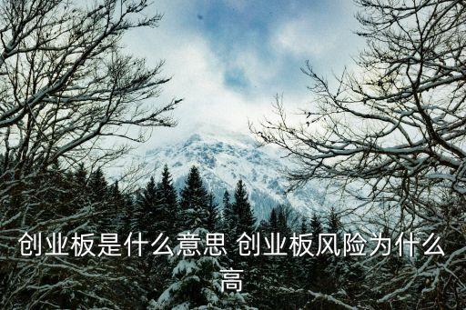 創(chuàng)業(yè)板是什么意思 創(chuàng)業(yè)板風(fēng)險為什么高