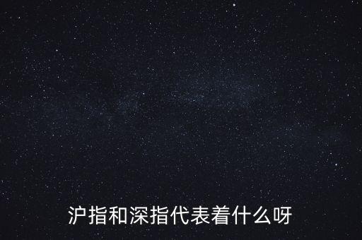 深指和滬指是什么意思，滬指和深指代表著什么呀