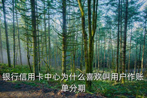 銀行為什么喜歡分期，銀行信用卡中心為什么喜歡叫用戶作賬單分期