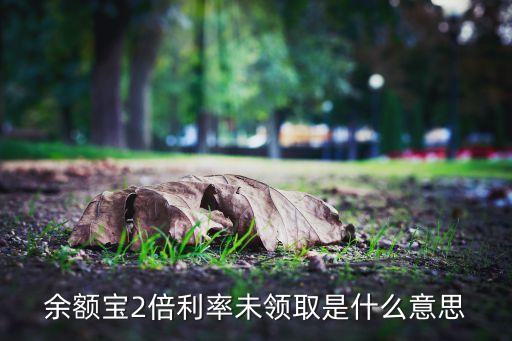 余額寶2倍利率未領取是什么意思