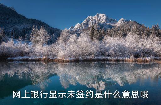 網上銀行顯示未簽約是什么意思哦