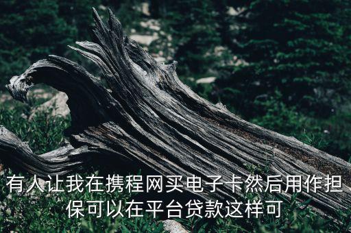 有人讓我在攜程網(wǎng)買電子卡然后用作擔(dān)?？梢栽谄脚_貸款這樣可