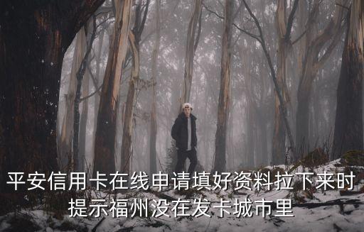 網(wǎng)申信用卡為什么寄卡地不是本市，平安信用卡在線申請?zhí)詈觅Y料拉下來時提示福州沒在發(fā)卡城市里