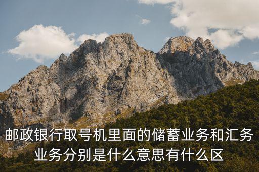 個匯業(yè)務(wù)是什么東西，郵政銀行取號機(jī)里面的儲蓄業(yè)務(wù)和匯務(wù)業(yè)務(wù)分別是什么意思有什么區(qū)