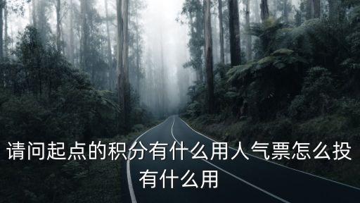 請問起點的積分有什么用人氣票怎么投有什么用