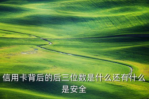 信用卡背后的后三位數(shù)是什么還有什么是安全