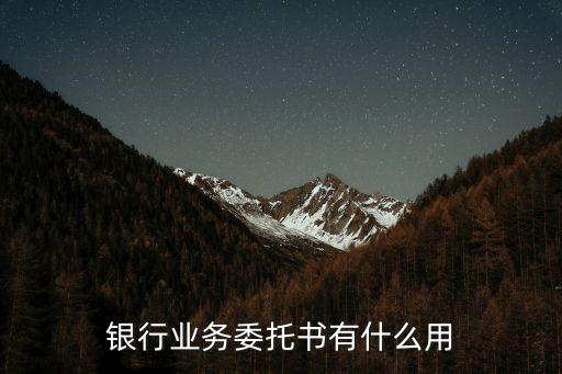 銀行業(yè)務(wù)委托書有什么用