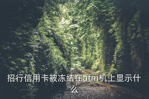 招行信用卡被凍結(jié)在atm機(jī)上顯示什么