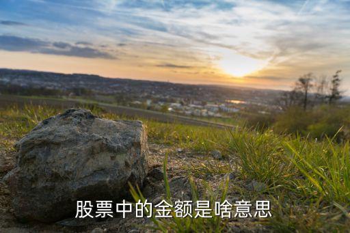 股票中的金額是啥意思
