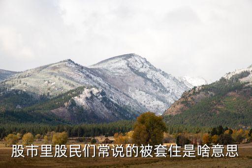 股市被套什么意思，股市里股民們常說的被套住是啥意思