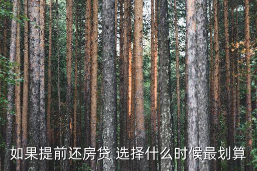 如果提前還房貸 選擇什么時(shí)候最劃算