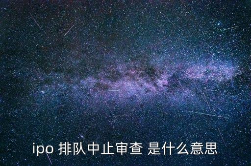 ipo 排隊中止審查 是什么意思