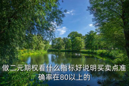 做二元期權(quán)看什么指標(biāo)好說明買賣點(diǎn)準(zhǔn)確率在80以上的