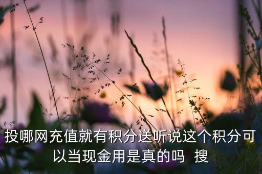 投哪網(wǎng)積分有什么用，投哪網(wǎng)充值就有積分送聽說這個積分可以當(dāng)現(xiàn)金用是真的嗎  搜