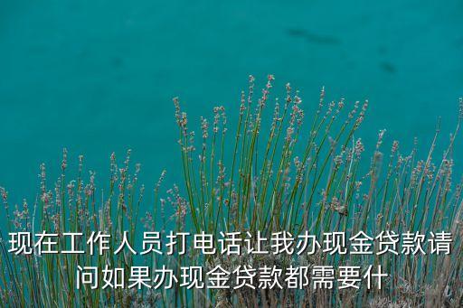 現(xiàn)金借款都需要什么，現(xiàn)在工作人員打電話讓我辦現(xiàn)金貸款請問如果辦現(xiàn)金貸款都需要什