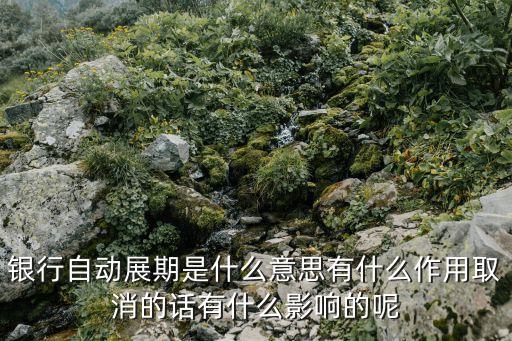 銀行自動展期是什么意思有什么作用取消的話有什么影響的呢
