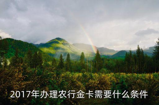 2017年辦理農(nóng)行金卡需要什么條件