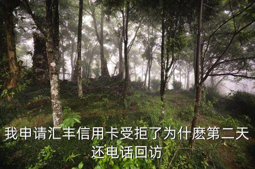 我申請匯豐信用卡受拒了為什麼第二天還電話回訪