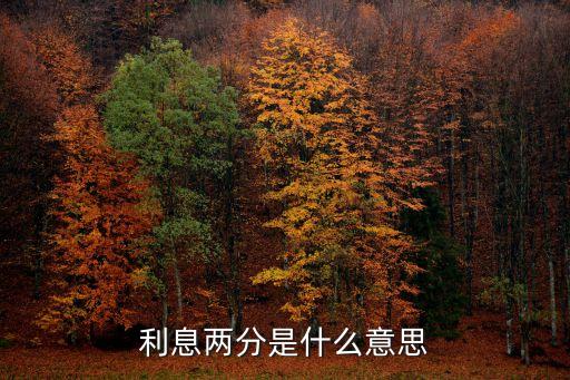 利息兩分是什么意思