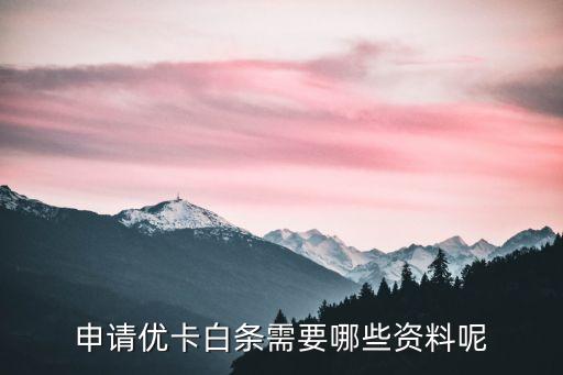 申請優(yōu)卡白條需要哪些資料呢