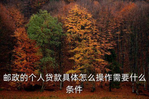 郵政的個人貸款具體怎么操作需要什么條件