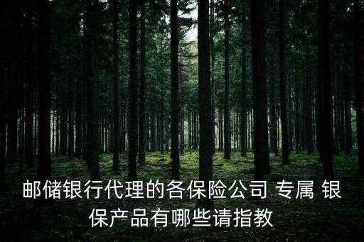 郵儲銀行代理的各保險公司 專屬 銀保產品有哪些請指教