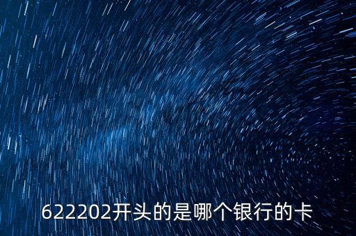 622202 開頭是什么銀行，請問622202開頭的是哪個銀行的