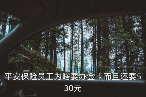 平安保險員工為啥要辦金卡而且還要530元