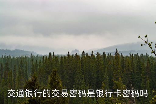 交通銀行的交易密碼是什么意思，交通銀行的無卡交易密碼是什么