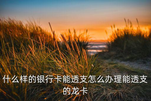 什么樣的銀行卡能透支怎么辦理能透支的龍卡
