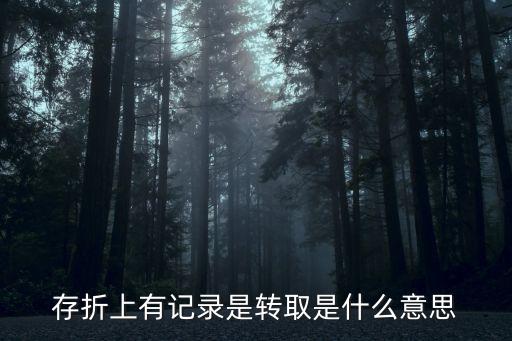 存折上有記錄是轉取是什么意思