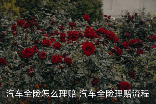 汽車全險(xiǎn)怎么理賠 汽車全險(xiǎn)理賠流程