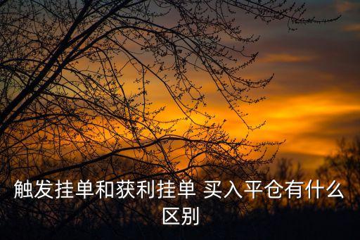 觸發(fā)掛單和獲利掛單 買入平倉有什么區(qū)別