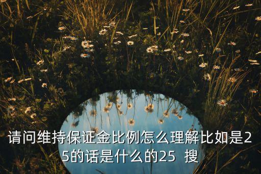 維持保證金是什么意思，請(qǐng)問維持保證金比例怎么理解比如是25的話是什么的25  搜