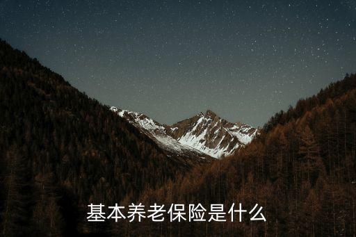 基本養(yǎng)老保險是什么